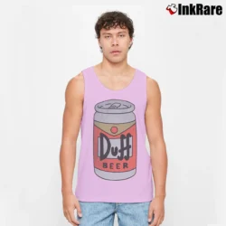 Men’s The Simpsons Duff Beer Moe's Tavern Graphic Tank Top in light pink | Breathable, Active-Friendly Design