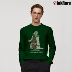 Men’s The Simpsons Family Cartoon Characters Long-Sleeve Shirt in forest green | Sleek, Lightweight, Year-Round Wear
