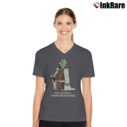Women’s The Simpsons Family Cartoon Characters V-Neck Tee in charcoal | Chic Neckline, Soft Texture