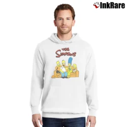 Men’s The Simpsons Group Shot Classic Cartoon Pullover Hoodie in white | Cozy, Durable, Modern Fit