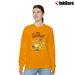 Women’s The Simpsons Group Shot Classic Cartoon Relaxed Sweatshirt in orange | Soft, Laid-Back Vibe