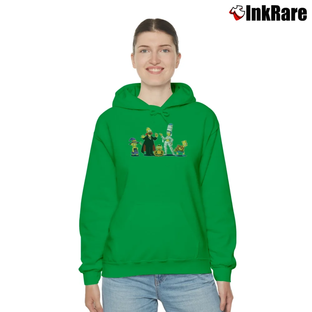 Women’s The Simpsons Halloween Spooky Gift for Fans Cozy Hoodie in irish green | Warm, Structured, Stylish