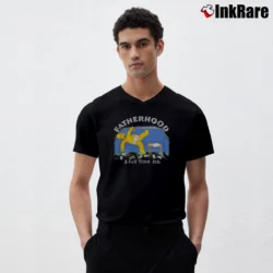 Men’s The Simpsons Homer Fatherhood Full Time Job V-Neck Tee in black | Sharp, Breathable, Everyday Staple