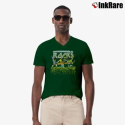 Men’s The Simpsons Homer Springfield Rocks Cartoon Pop Culture V-Neck Tee in forest green | Sharp, Breathable, Everyday Staple