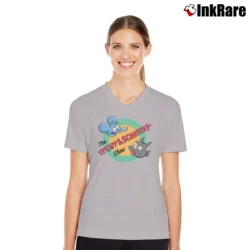 Women’s The Simpsons Itchy And Scratchy Show for Fans V-Neck Tee in sport grey | Chic Neckline, Soft Texture