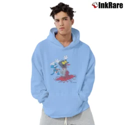 Men’s The Simpsons Itchy Scratchy 1990s Pullover Hoodie in light blue | Cozy, Durable, Modern Fit