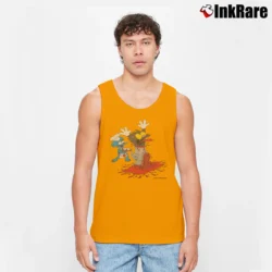 Men’s The Simpsons Itchy Scratchy 1990s Tank Top in orange | Breathable, Active-Friendly Design