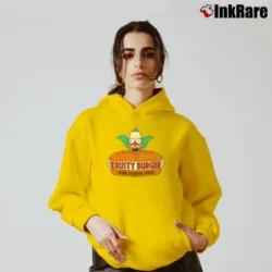 Women’s The Simpsons Krusty Burger Logo Cozy Hoodie in yellow | Warm, Structured, Stylish