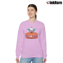 Women’s The Simpsons Krusty Burger Logo Relaxed Sweatshirt in light pink | Soft, Laid-Back Vibe