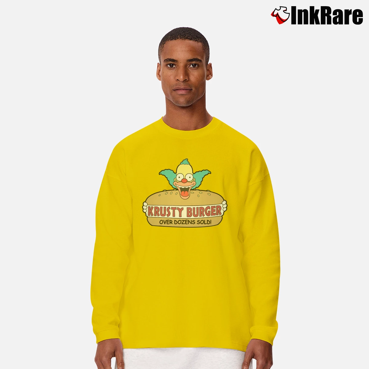 The Simpsons Krusty Burger Men’s Long-Sleeve Tee in yellow – Versatile Layering Men’s The Simpsons Krusty Burger Long-Sleeve Shirt in yellow | Sleek, Lightweight, Year-Round Wear