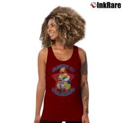 Women’s The Simpsons Krusty the Clown Tank Top in maroon | Lightweight, Movement-Friendly