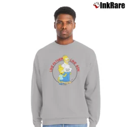 Men’s The Simpsons Like Father Like Son 90s Cartoon Classic Crewneck Sweatshirt in sport grey | Cozy Fabric, Clean Style