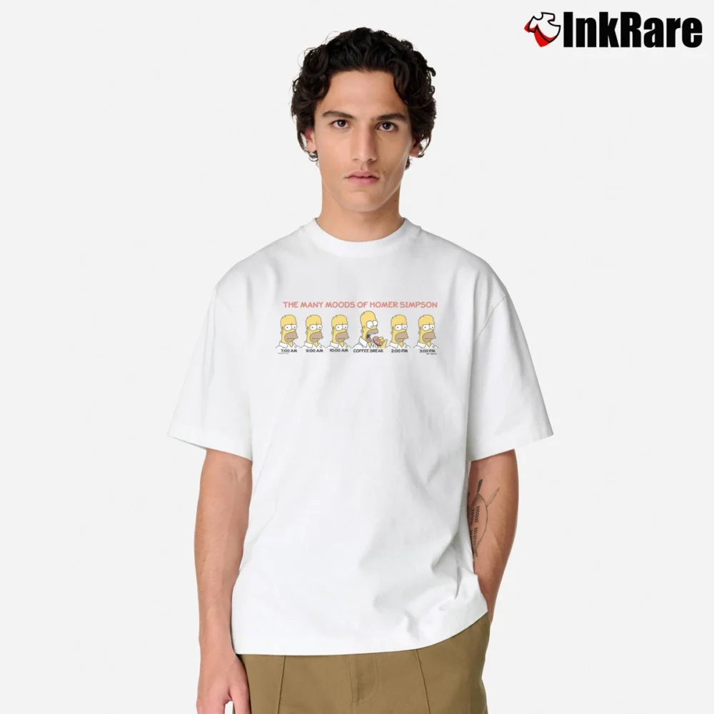 Men’s The Simpsons Many Moods of Homer 2001 Classic Classic T-Shirt in white | Soft, Breathable Everyday Wear