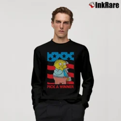 Men’s The Simpsons Pick a Winner Long-Sleeve Shirt in black | Sleek, Lightweight, Year-Round Wear