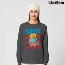 Women’s The Simpsons Pick a Winner Long-Sleeve Top in charcoal | Sleek, Versatile, All-Season