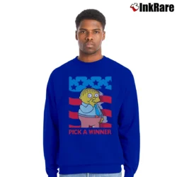 Men’s The Simpsons Pick a Winner Crewneck Sweatshirt in royal blue | Cozy Fabric, Clean Style
