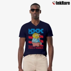 Men’s The Simpsons Pick a Winner V-Neck Tee in navy | Sharp, Breathable, Everyday Staple