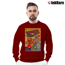 Men’s The Simpsons Radioactive Man for Cartoon Fans Crewneck Sweatshirt in maroon | Cozy Fabric, Clean Style