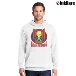 Men’s The Simpsons Release the Hounds Mr. Burns Pullover Hoodie in white | Cozy, Durable, Modern Fit