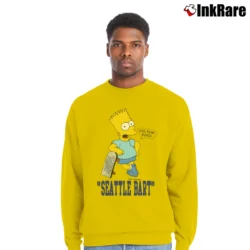 Men’s The Simpsons Seattle Bart Seahawks 1989 Crewneck Sweatshirt in yellow | Cozy Fabric, Clean Style