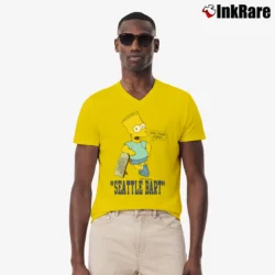 Men’s The Simpsons Seattle Bart Seahawks 1989 V-Neck Tee in yellow | Sharp, Breathable, Everyday Staple