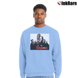 Men’s The Simpsons Sopranos Mobster for TV Series Fans Crewneck Sweatshirt in light blue | Cozy Fabric, Clean Style
