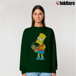 Women’s The Simpsons Squishees Sugar Rush Bart Relaxed Sweatshirt in forest green | Soft, Laid-Back Vibe