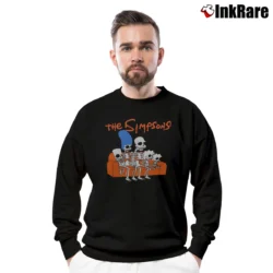 Men’s The Simpsons Treehouse of Horror Skeleton Couch Crewneck Sweatshirt in black | Cozy Fabric, Clean Style