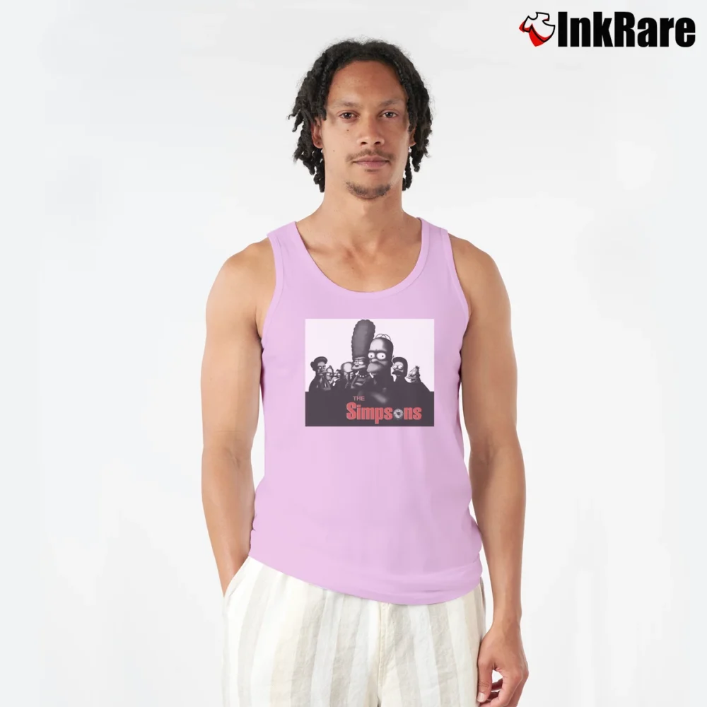 Men’s The Simpsons X Sopranos 1999 Classic Tank Top in light pink | Breathable, Active-Friendly Design