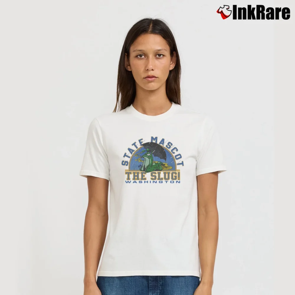 Women’s The Slug Washington State Mascot Graphic Signature T-Shirt in white | Soft, Flattering Fit