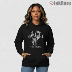The Smiths British Portrait Vintage Indie Photo Shirt on black hoodie for women graphic tee