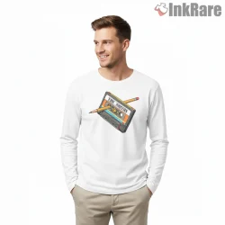 The Smiths Cassette Tape Pencil Sketch Indie Retro Shirt on white long sleeve shirt for men graphic tee