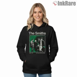 The Smiths Green Tone Indie Band Poster Vintage Shirt on black hoodie for women graphic tee