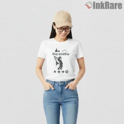 The Smiths Pixel Dance Indie Retro Gaming Crossover Shirt on white short sleeve shirt for women graphic tee