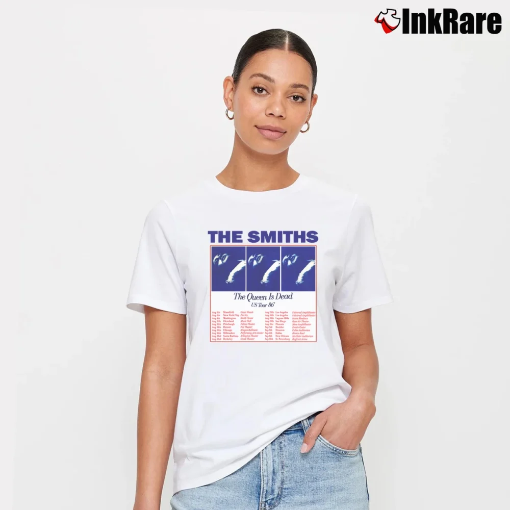 Women’s The Smiths Queen Is Dead 1986 Tour Signature T-Shirt in white | Soft, Flattering Fit