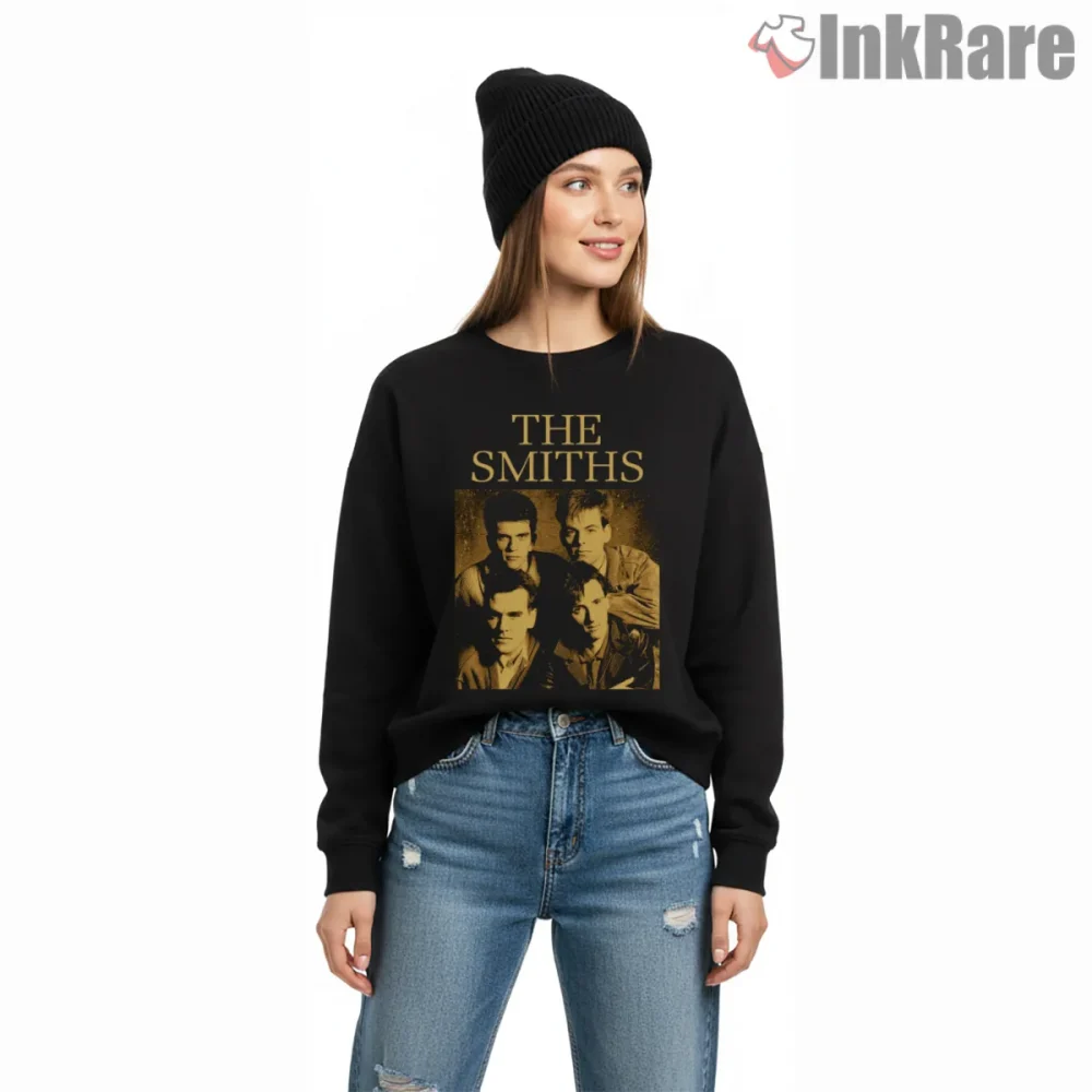 The Smiths Sepia Tone Band Portrait Classic Indie Shirt on graphic shirt for women graphic tee