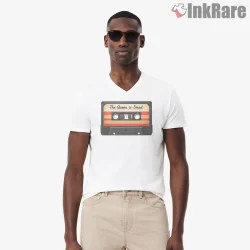 The Smiths The Queen Is Dead Cassette Retro Album Shirt on white v-neck shirt for men graphic tee