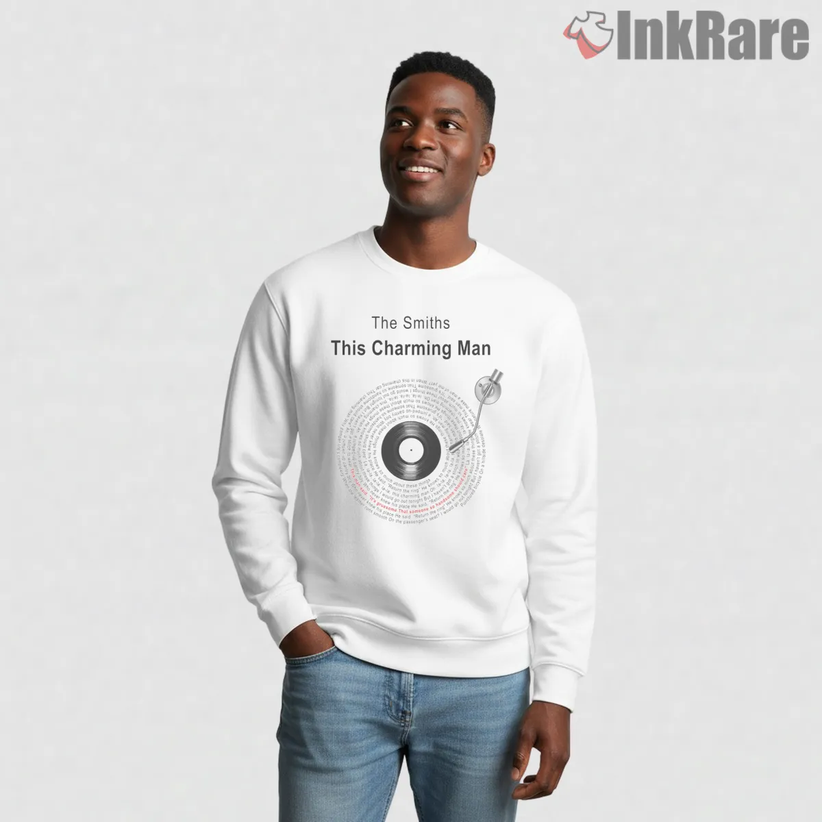 The Smiths This Charming Man Vinyl Typography Indie Shirt on graphic shirt for men graphic tee