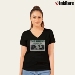 Women’s the smiths tour classic concert band V-Neck Tee in black | Chic Neckline, Soft Texture