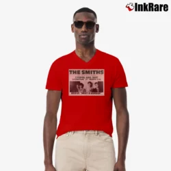 Men’s the smiths tour classic concert band V-Neck Tee in red | Sharp, Breathable, Everyday Staple