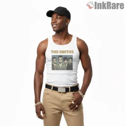 The Smiths Vintage Band Portrait Warm Tone Indie Shirt on white tank top for men graphic tee