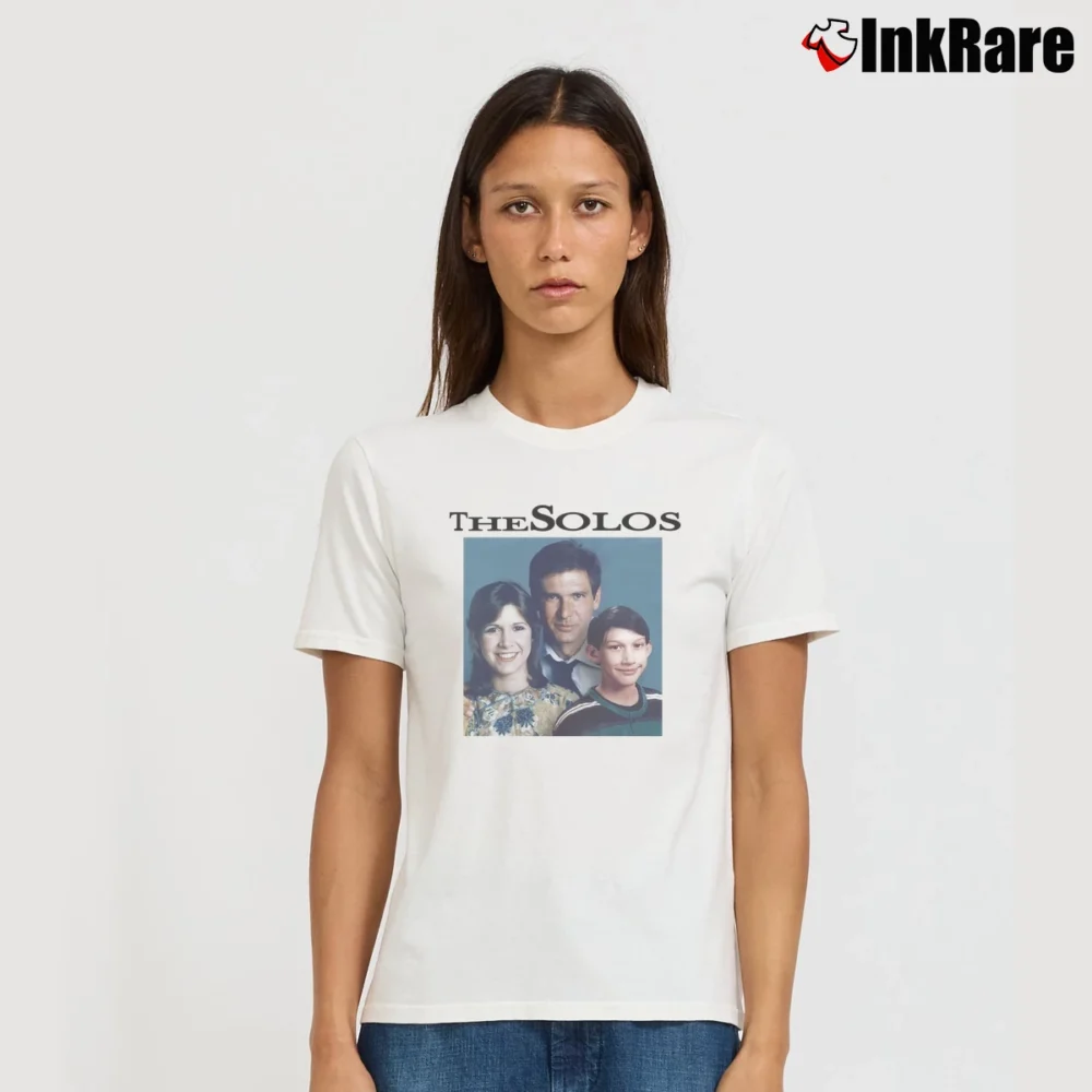 Women’s The Solos Family Portrait Star Wars Signature T-Shirt in white | Soft, Flattering Fit