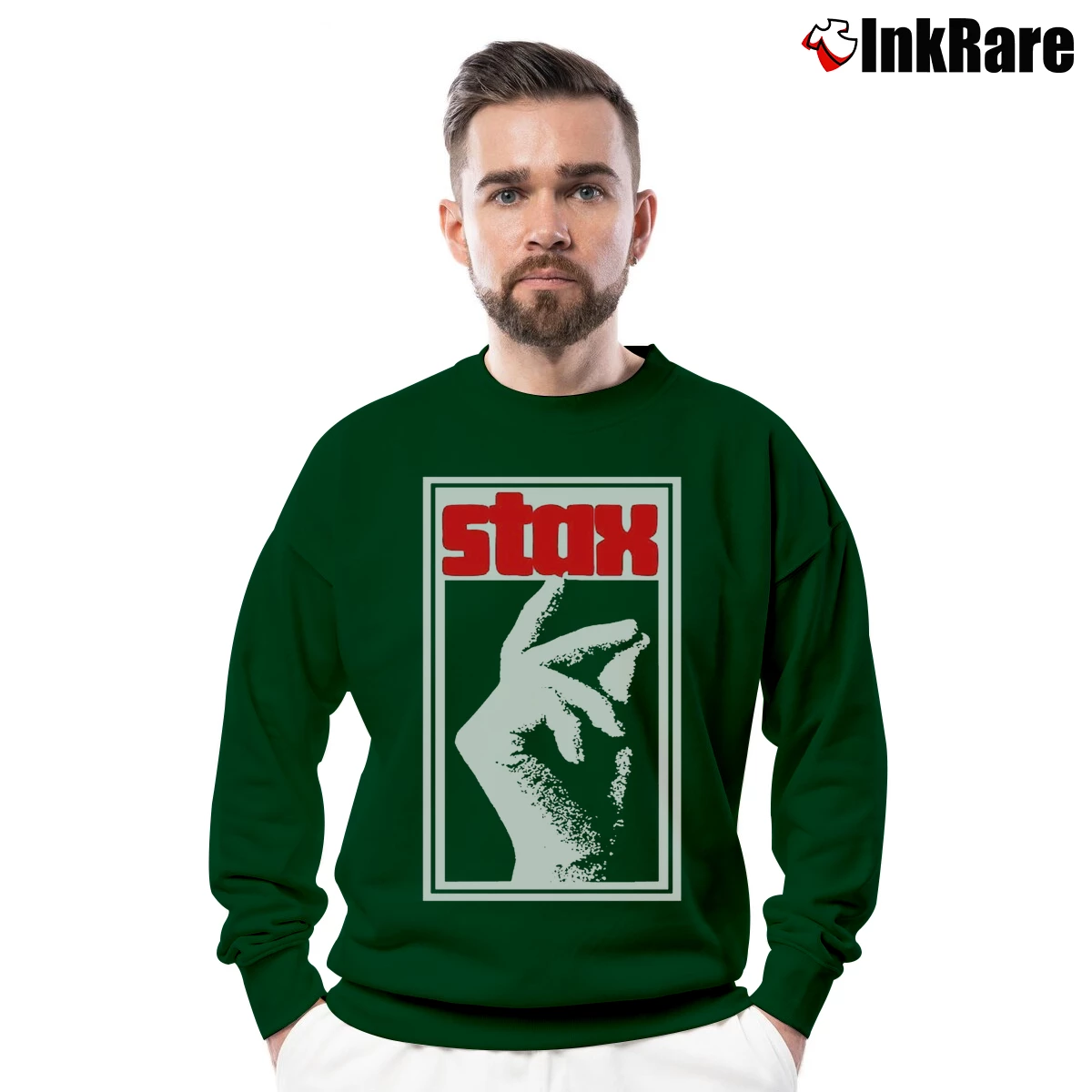Men’s The Soul Of Stax Records Ted Crewneck Sweatshirt in forest green | Cozy Fabric, Clean Style