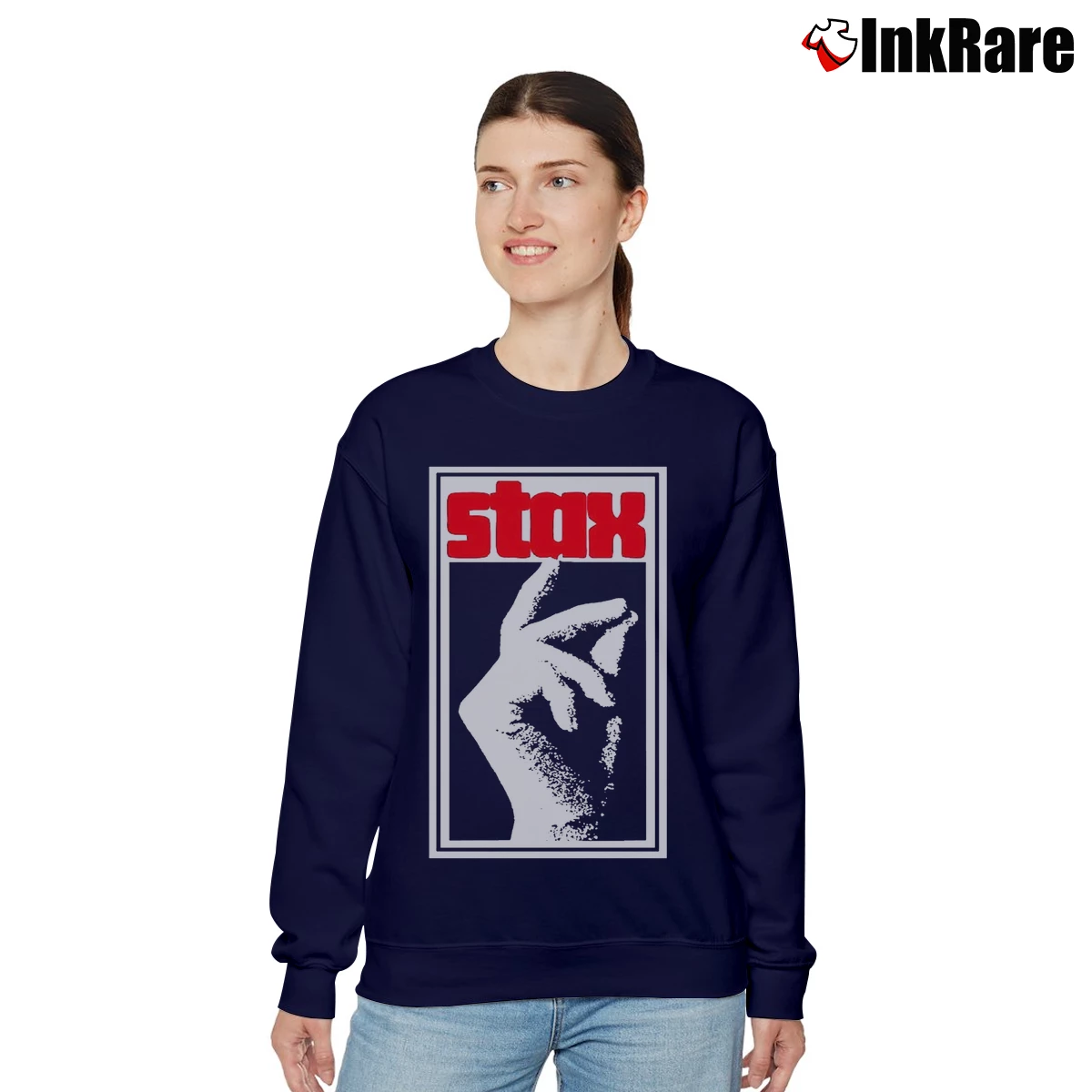 Women’s The Soul Of Stax Records Ted Relaxed Sweatshirt in navy | Soft, Laid-Back Vibe