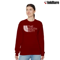 Women’s The South Butt Ring Spun Parody Relaxed Sweatshirt in maroon | Soft, Laid-Back Vibe