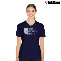 Women’s The South Butt Ring Spun Parody V-Neck Tee in navy | Chic Neckline, Soft Texture