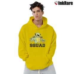 Men’s The Squirtle Squad Pokemon Go Graphic Pullover Hoodie in yellow | Cozy, Durable, Modern Fit