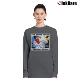 Women’s The Stone Roses Britpop Graphic Long-Sleeve Top in charcoal | Sleek, Versatile, All-Season