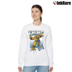 Women’s The Thing Marvel Comics Action Superhero Relaxed Sweatshirt in white | Soft, Laid-Back Vibe