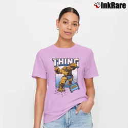 Women’s The Thing Marvel Comics Action Superhero Signature T-Shirt in light pink | Soft, Flattering Fit